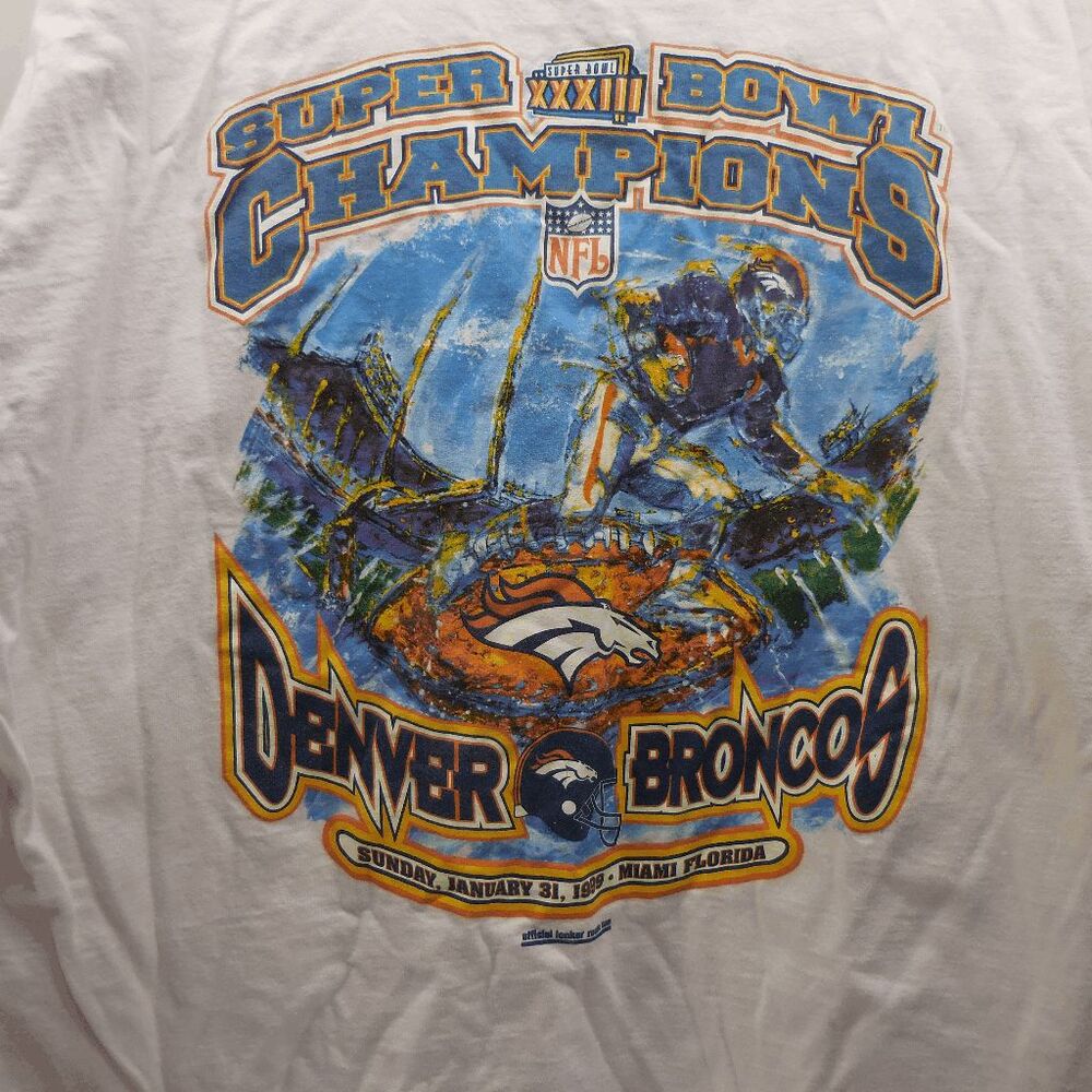 Vintage Denver Broncos T Shirt 1999 Super Bowl XXXIII Starter Locker Room 2XL